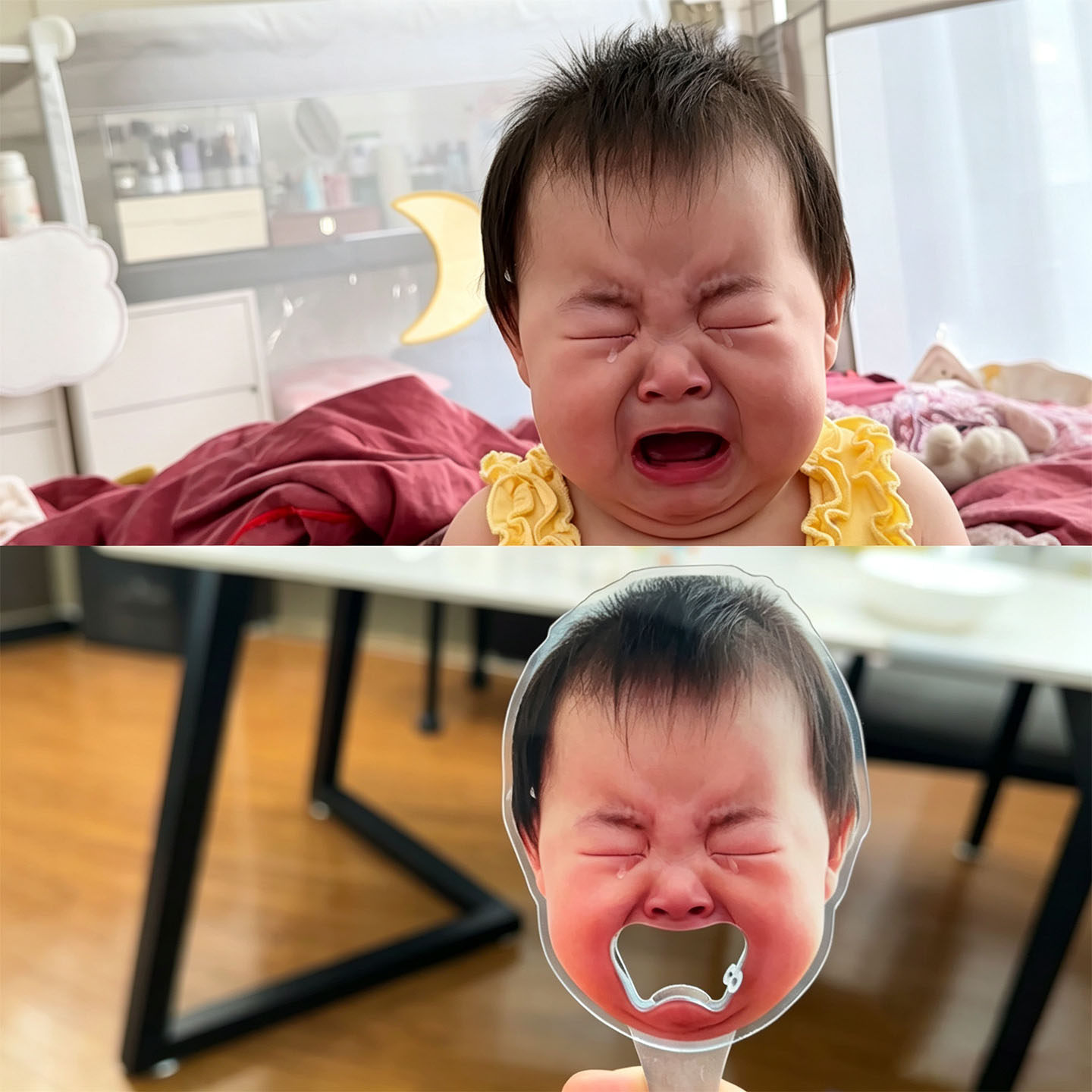 宝宝哭脸开瓶器定制宠物小孩人脸啤酒起子家用多功能压克力冰箱贴