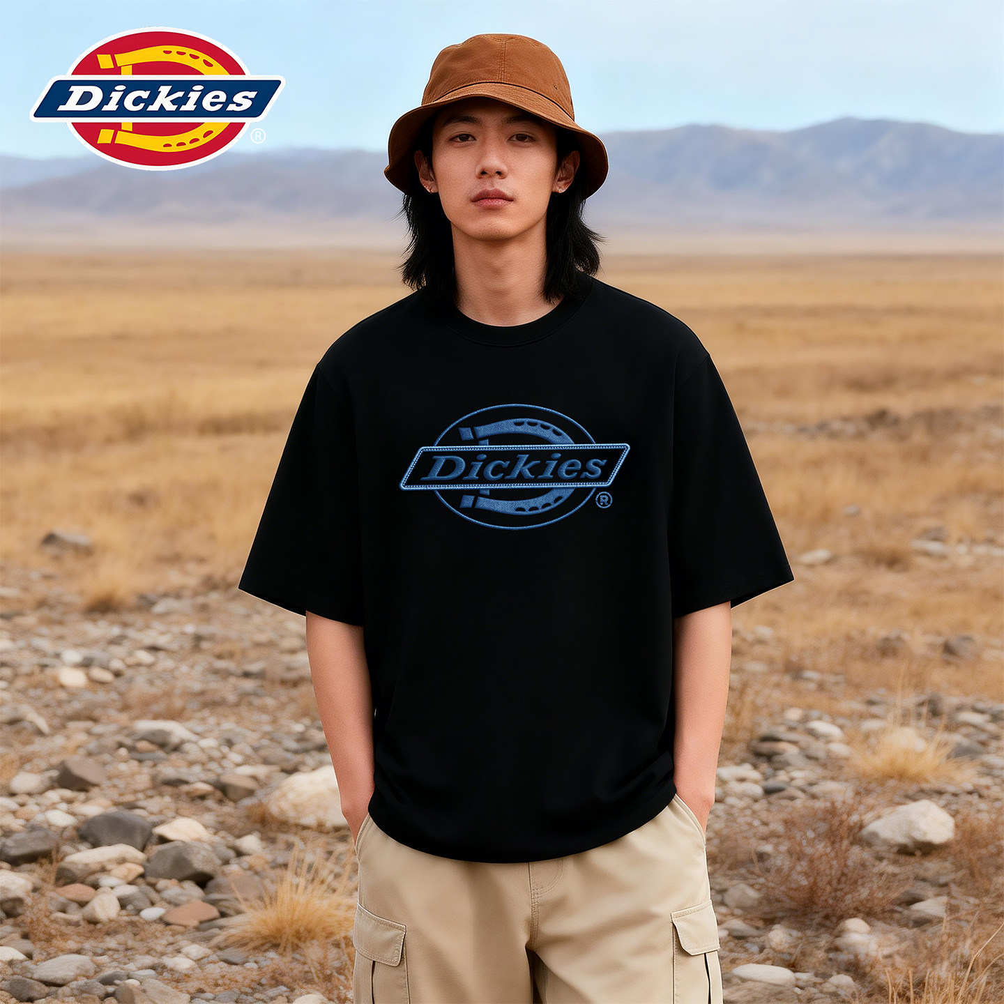 Dickies美式休闲短袖T恤男夏季黑色LOGO印花宽松凉感防晒潮牌上衣