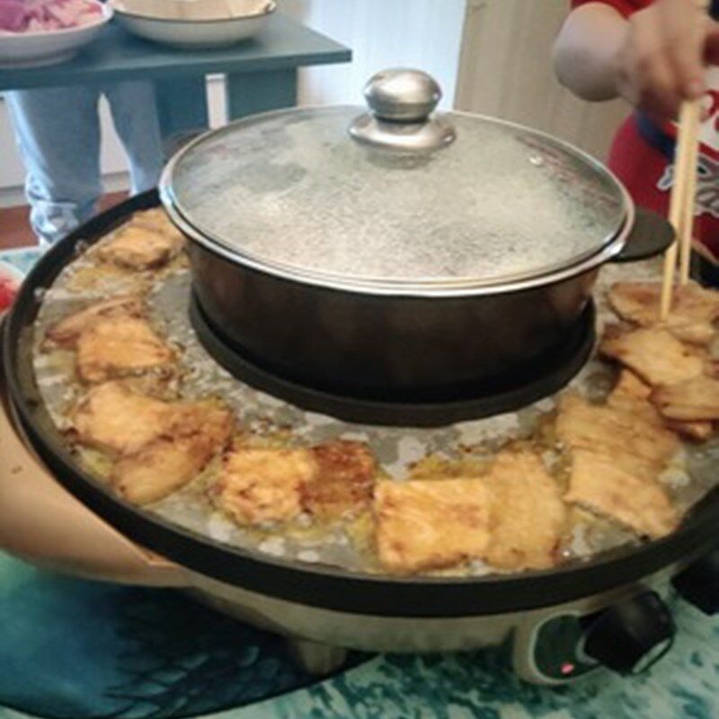 加厚商用纸圆型涮烤一体锅电烧烤炉烤盘J吸油纸烤肉用纸环形耐高