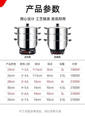 电炒锅304不h锈钢家用蒸煮炒炖一体锅多功能电蒸锅火锅插电炒菜锅