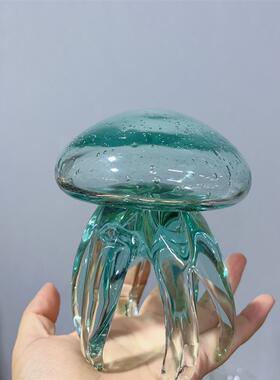 山东淄博琉璃水母特产鱼缸造景小摆件工艺品水母琉璃礼品纪念