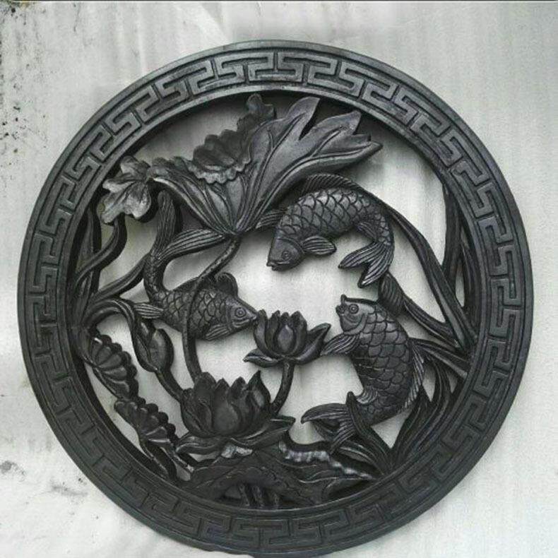 圆形镂空砖雕古建筑仿古砖雕中式四合院砖雕手工艺画照壁装饰砖雕