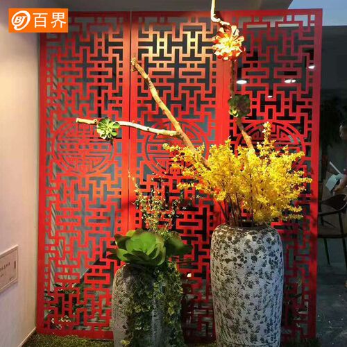 百界新款中式铁艺婚庆道具屏风主题婚礼舞台背景现场布置装饰摆件
