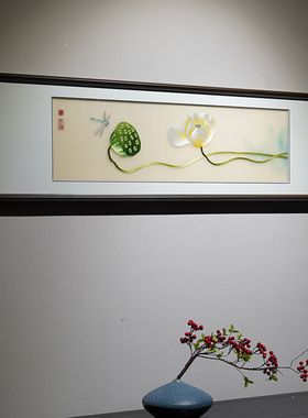 客厅沙发背景墙装饰画高端轻奢纯手工刺绣艺术家R苏绣中式成品挂