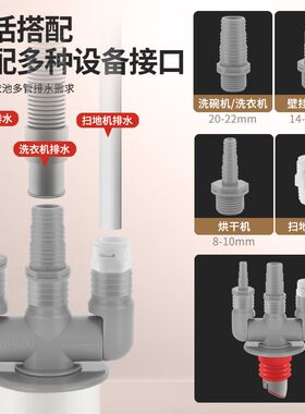 滚筒洗衣机烘干机排水o配件防虫防臭地漏下水三通可旋转防返水接