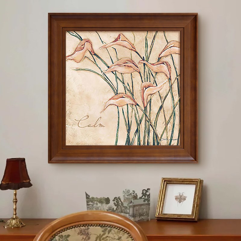 马蹄莲》法式中古风玄关餐厅装饰B画美式复古客厅卧室挂画矮柜壁
