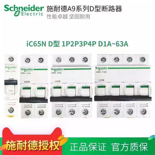 SCHNEIDER 小型断路器IC65N D型 1P2P3P4P10A20A32A40A50A63A80A