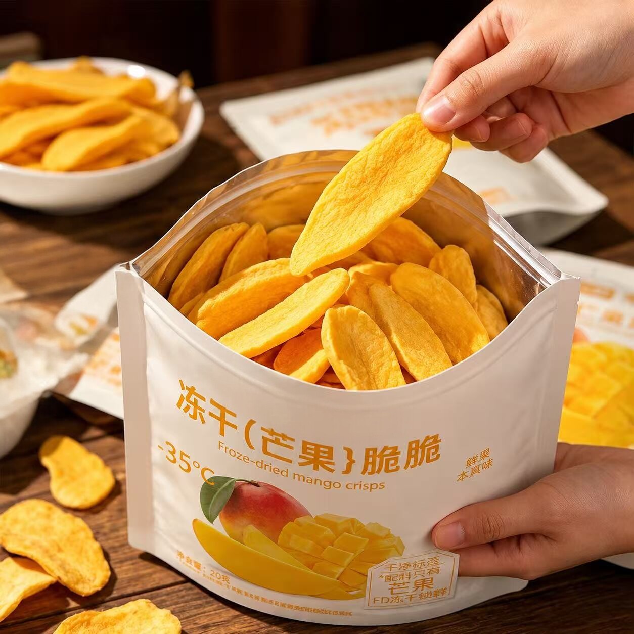 冻干芒果脆酥脆香甜即食芒果干果脯果蔬脆追剧解馋零食芒果干袋装