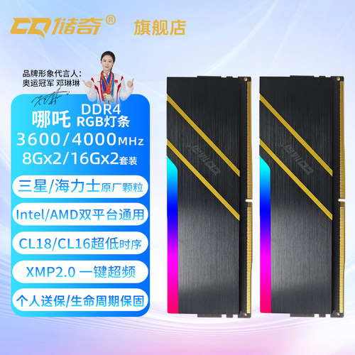 储奇DDR43600灯条套装台式机内存