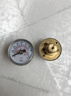 轴向无边微小型压力表 不锈钢壳25mm 压力0.16mpa 23psi 牙m101