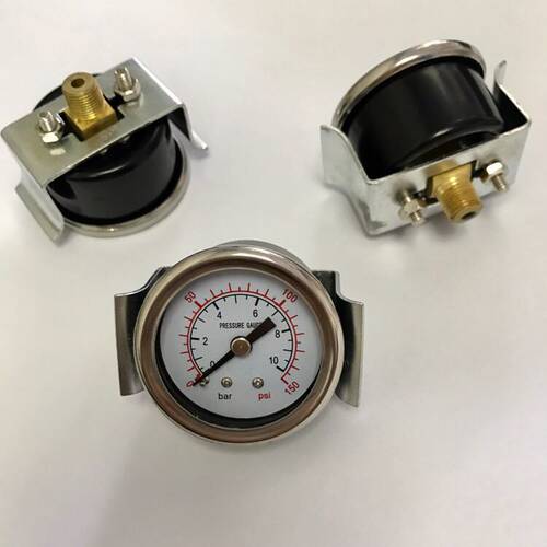 10bar 150psi 40mm 4cm 轴向带支架压力表 背接式 螺纹1/8G