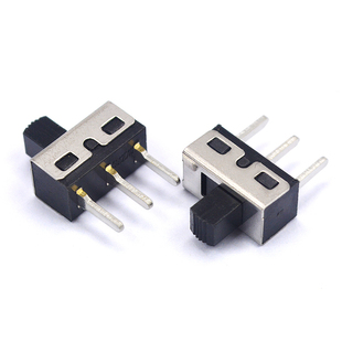 拨动开关3脚2档 SS12D10 立式滑动开关 1P2T 柄高5MM (2个)