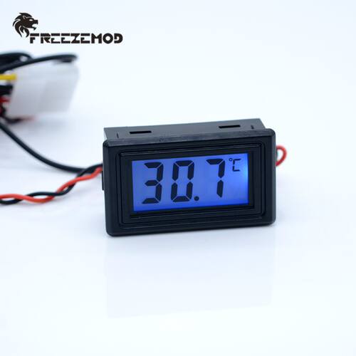 FREEZEMOD数字指针温度显示器电压5V-24V工业仪器配堵头透明支架