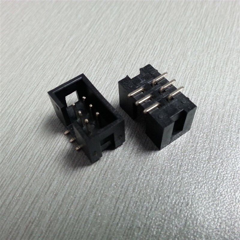 供应2.54mm贴片简牛连接器 2x3双排针 SMT简易牛角插座 6PIN针座