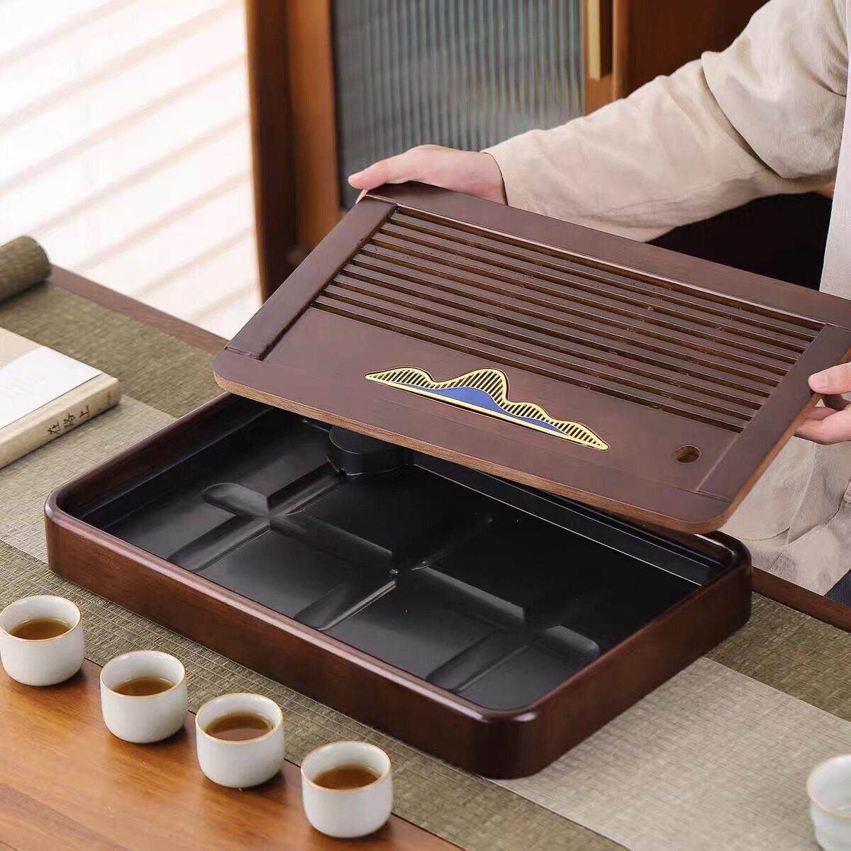 德实木茶202602盘储水中式小型家用台功夫茶具大号干泡茶台新佘茶