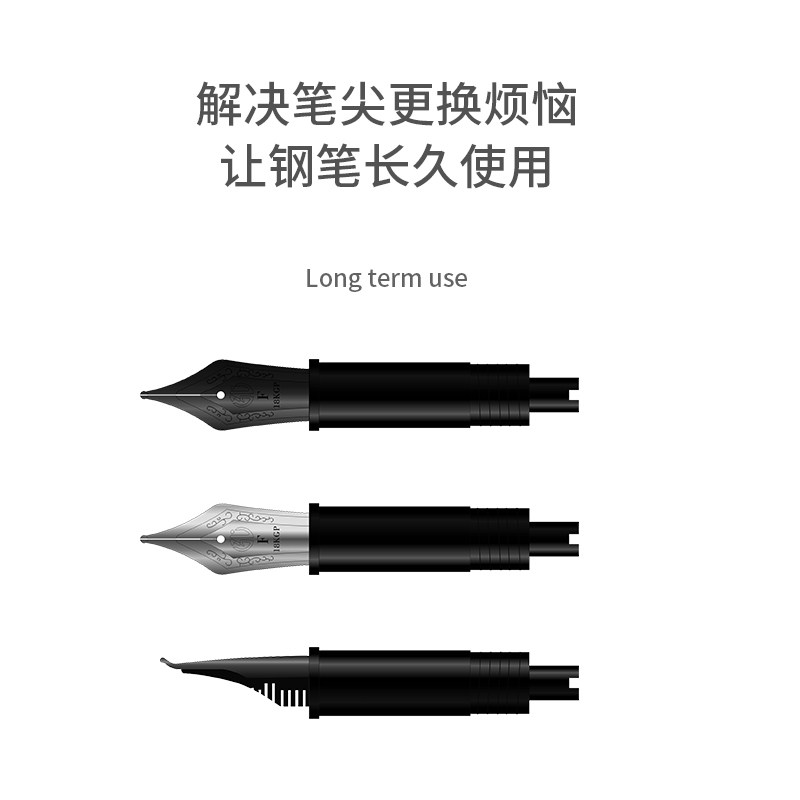 弘典活塞式钢笔笔尖总成 可拆卸旋转笔尖模组 专用笔尖组件图片