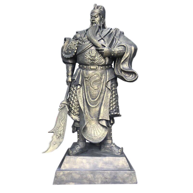 定制关公雕塑玻璃钢关羽雕像人物铸铜刘备张飞桃源三结义大型摆件