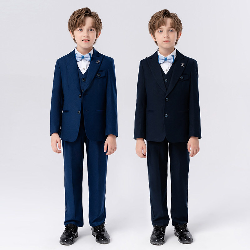 幼儿园小学生舞蹈主持西装秋冬季儿童婚礼服男孩钢琴表演套装西服