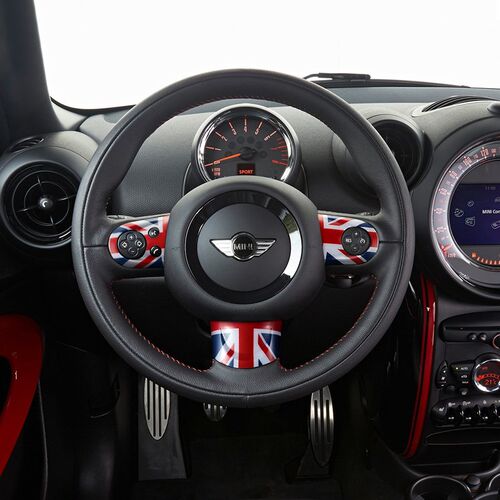 迷你MINI COOPER R55R56R60无多功能米旗方向盘壳三件套改装