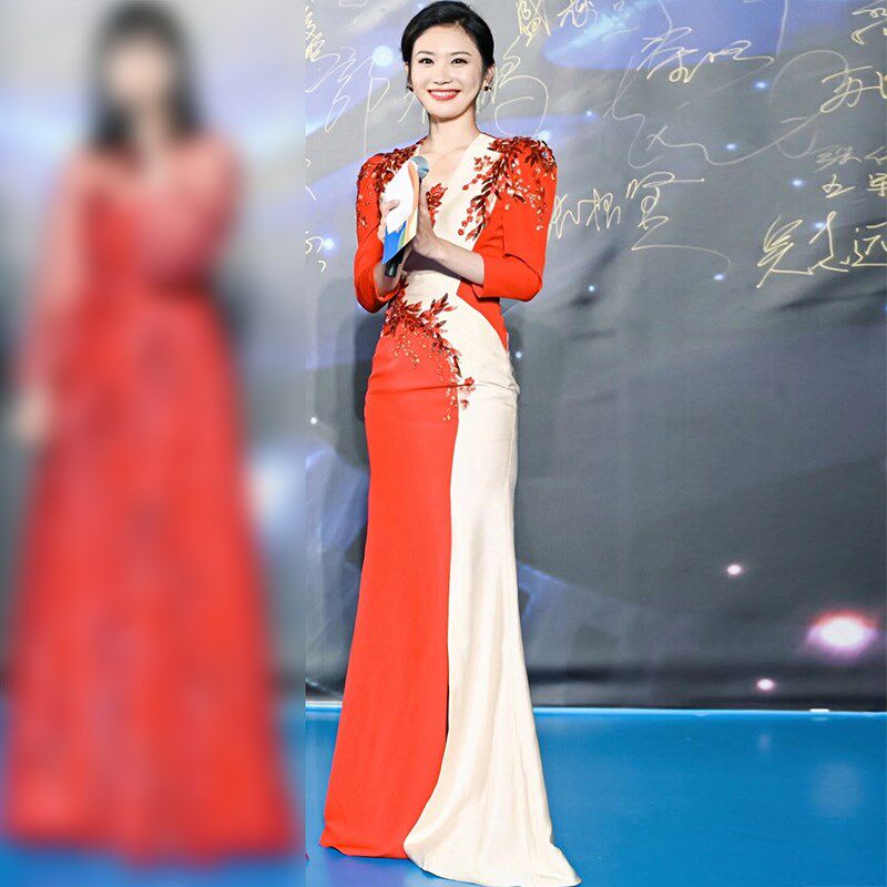 宴会晚礼服女2024新款简约气质高级感小众主持人高端大气显瘦鱼尾