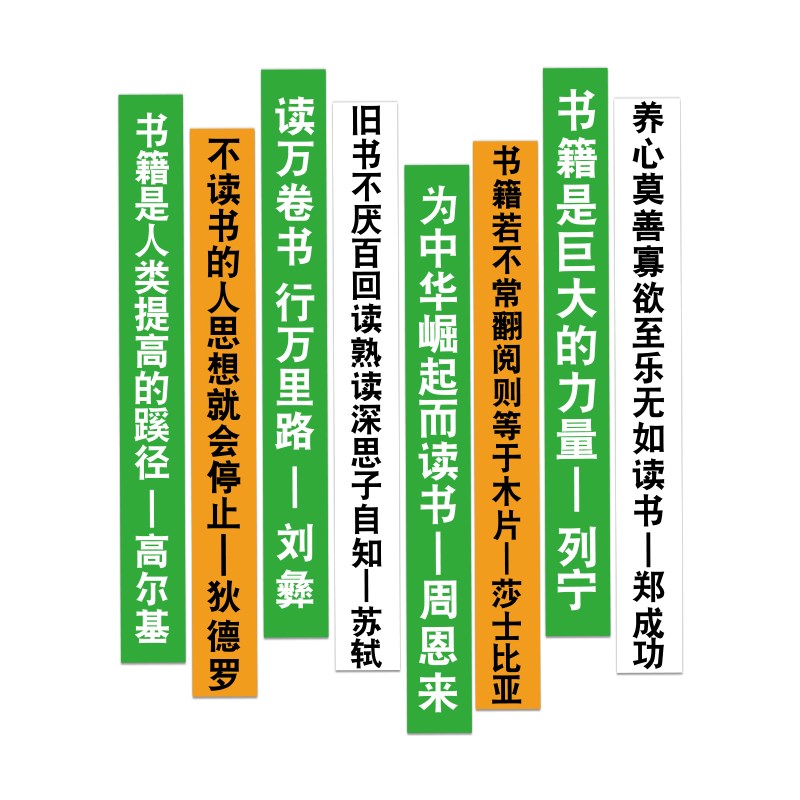 阅览室区读书墙面装饰文化角名人言励志标语贴图书馆氛围布置挂画