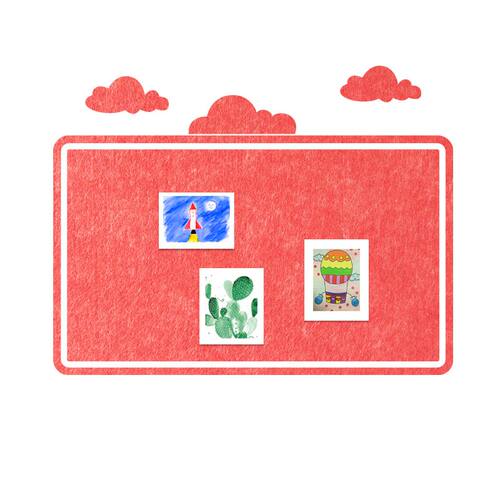 创意云朵组合毛毡板照片墙软木板幼儿园装饰留言板展示板毛毡墙贴