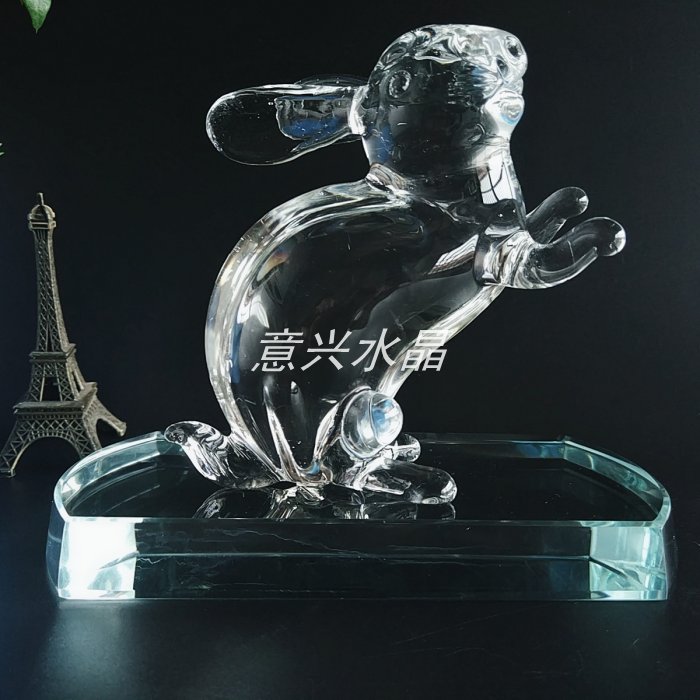 包邮纯手工水晶12生肖牛虎兔龙羊猴鸡电视柜装饰公司工艺礼品摆件