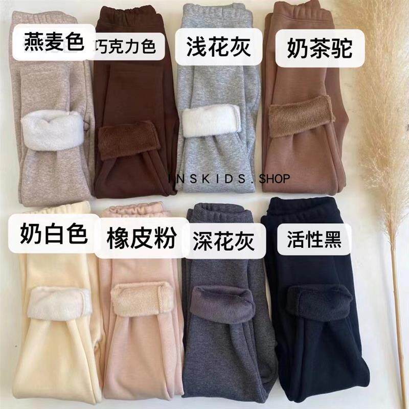 23秋冬季男女童加绒柔软百搭加厚打底裤宝宝保暖裤中小童紧身裤