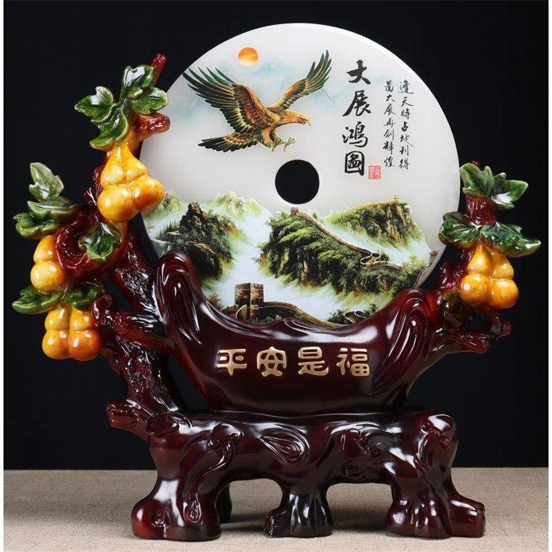 平安扣礼品客厅摆件装饰品博古架电视柜摆件乔迁新房装饰送礼摆件