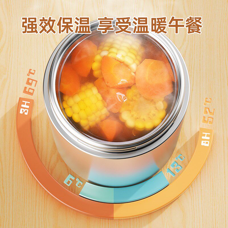 316L不锈钢保温饭盒上班族便携早餐碗带盖饭菜神器学生餐盒小汤碗