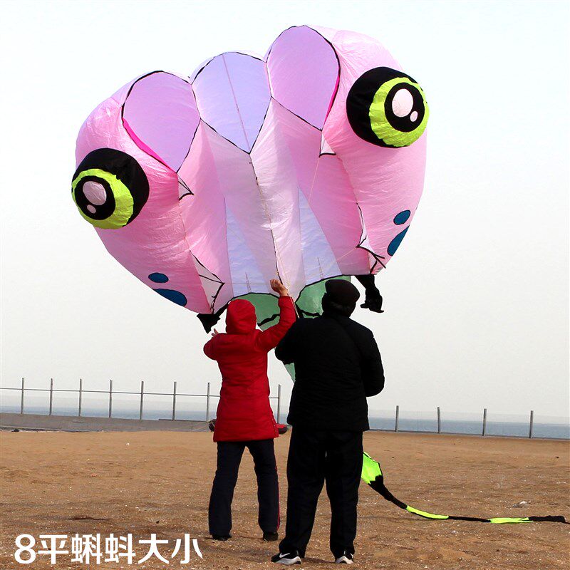 青州马老四风筝 高档伞布参赛级蝌蚪 好飞易飞特大软体立体大风筝