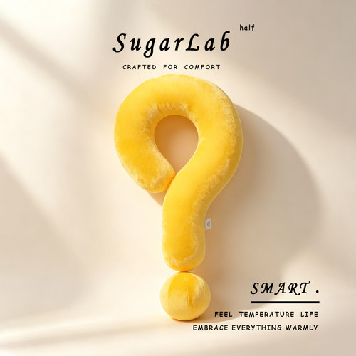 SugarLab问号造型毛绒抱枕颈枕