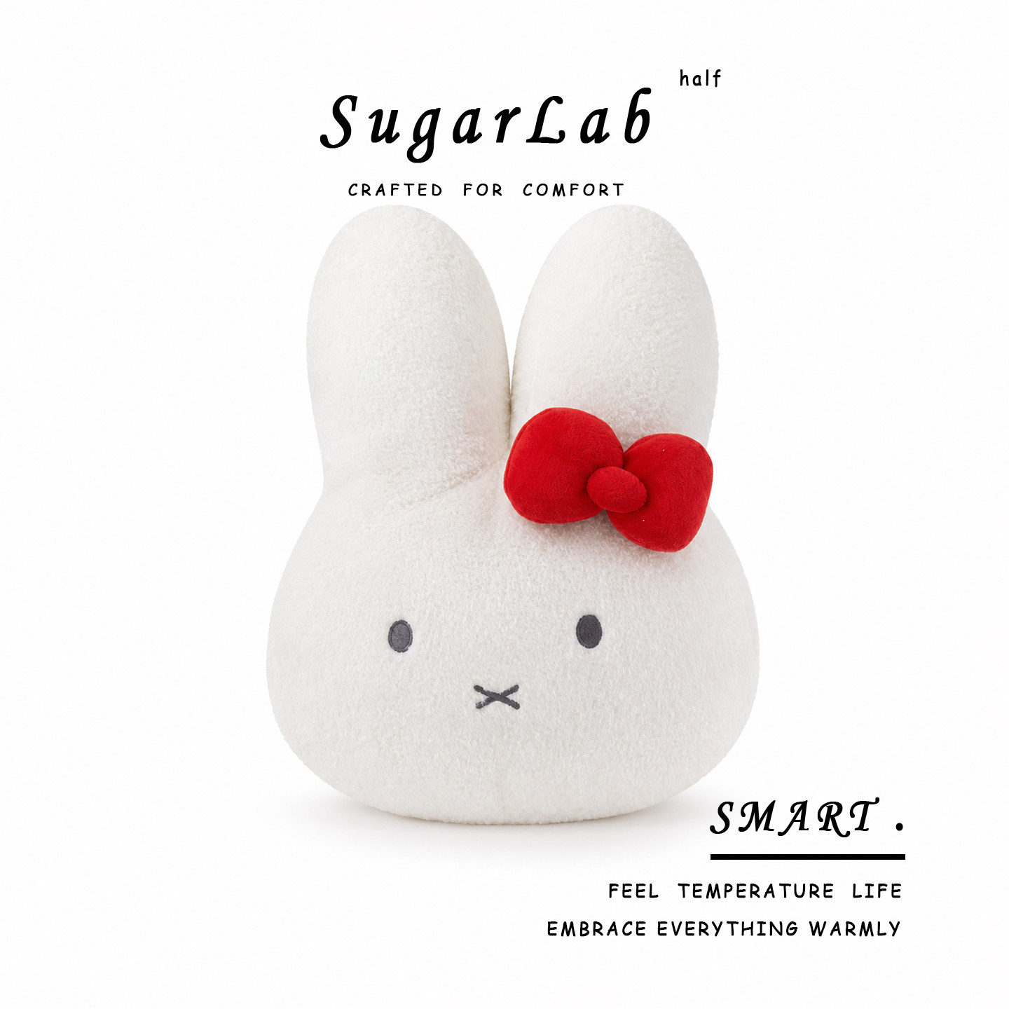 SugarLab可爱兔子毛绒蝴蝶结抱枕