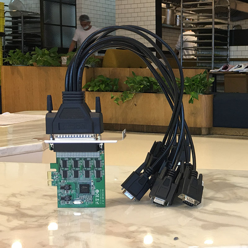 西霸pcie串口卡8口电脑扩展卡rs232多用户卡COM口DB9针PCIE通讯卡