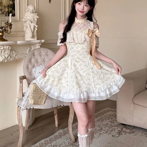 自制少女法式格子吊带连衣裙短款蓬蓬裙甜辣风红黑格party小裙子
