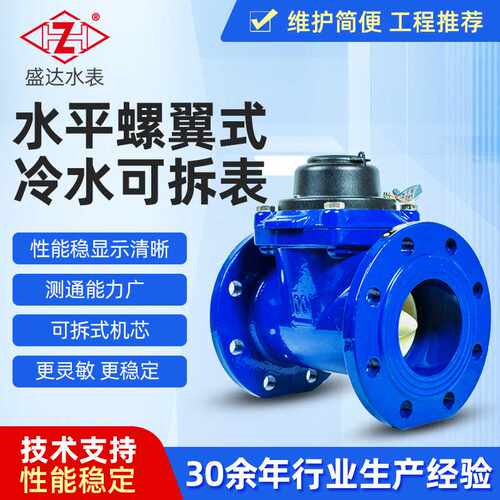 可拆家用水表干式磁传铸铁壳铜封机械DN40-200法兰连接