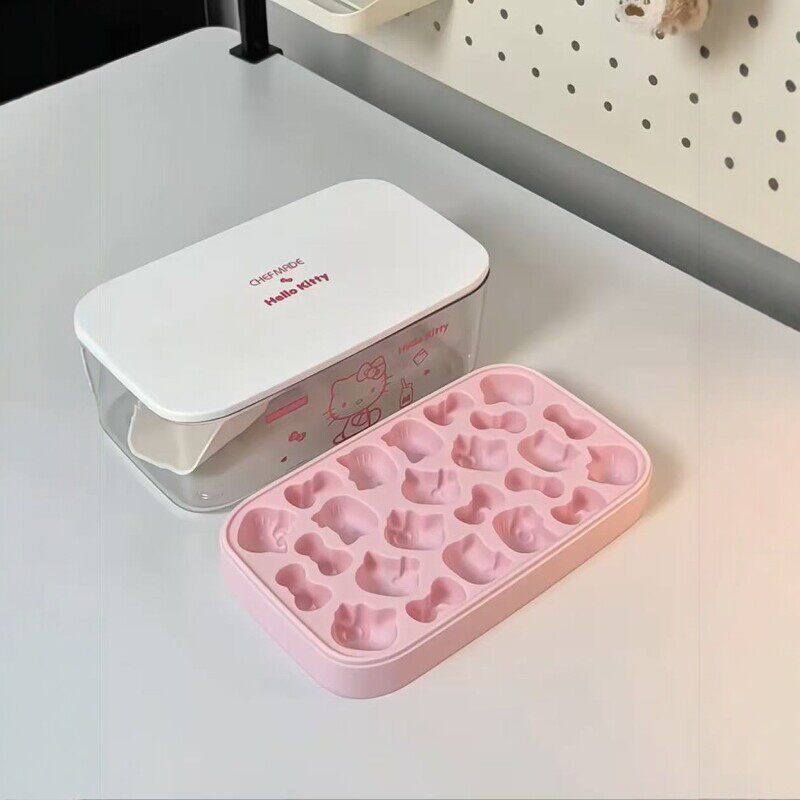 哈喽kitty冰格模具按压式矽胶冰块盒制冰盒食品级春夏季制冰神器