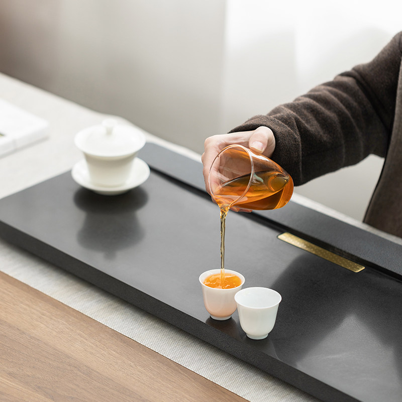 一品仟堂乌金石茶盘套装整块家用石头茶台托盘茶海简约风茶具茶盘