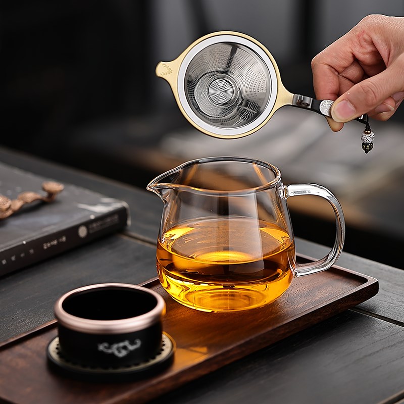 茶漏网大马士革钢茶滤器创意功夫茶具配件茶隔茶叶过滤网高档