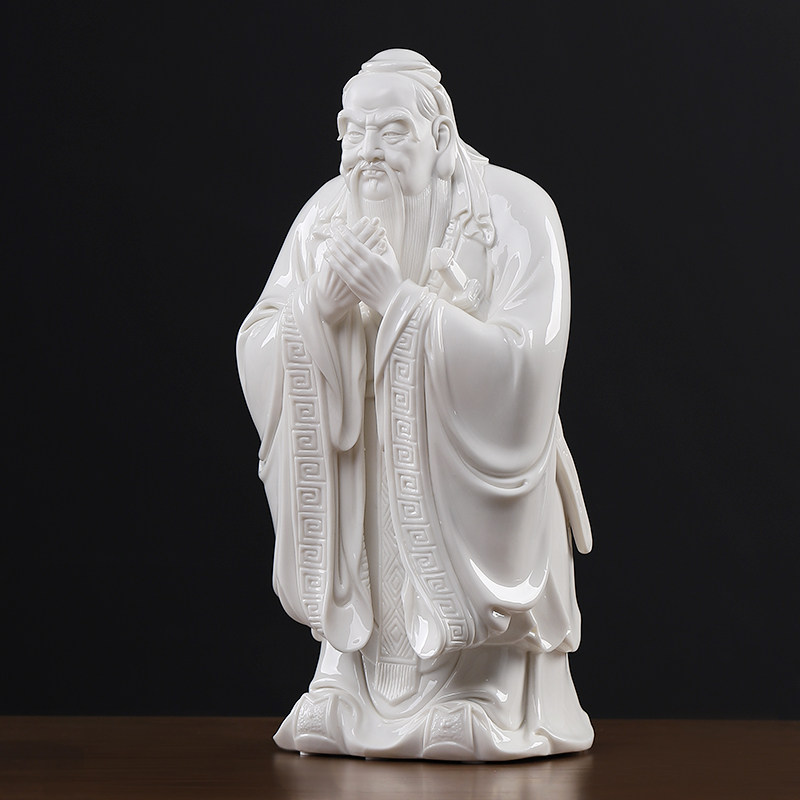戴玉堂孔子像孔夫子家居工艺品桌面办公室装饰品陶瓷摆件送老师