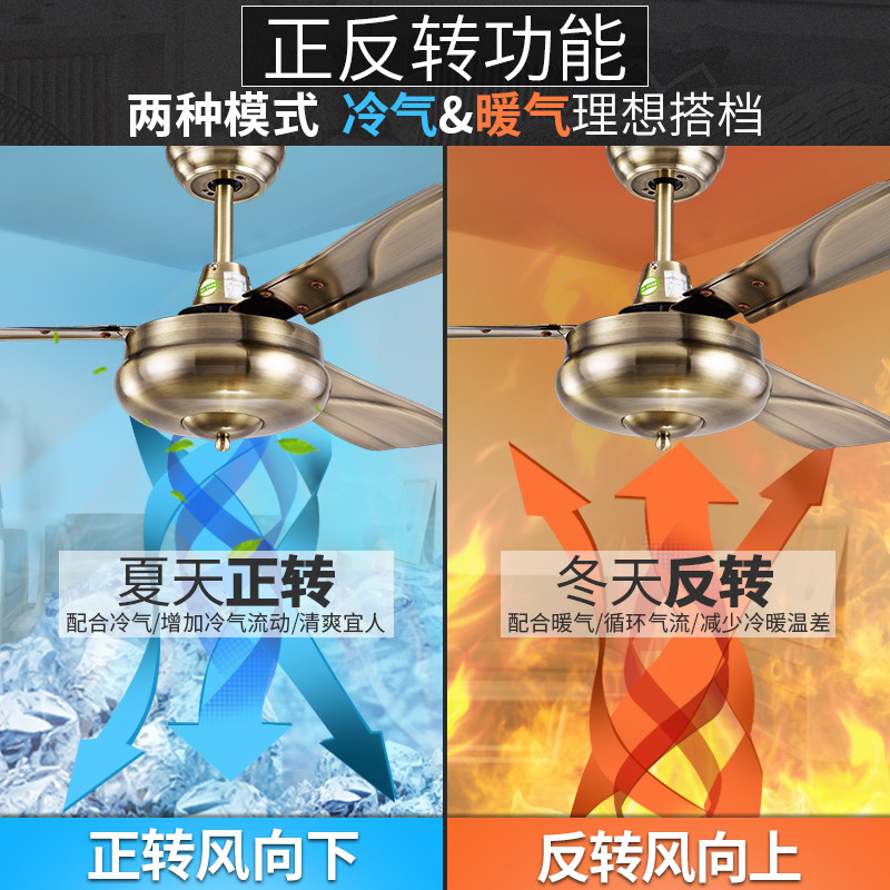 森林风56寸大风力黑色吊扇餐厅家用复古电风扇工业客厅大风扇商用