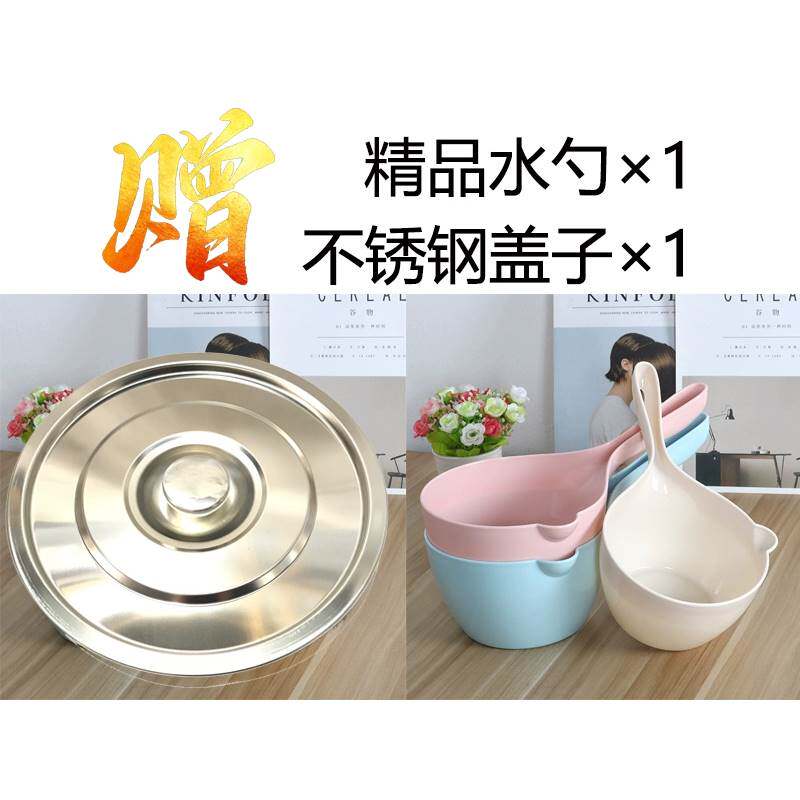 不锈钢水桶306食品级手提式带盖加厚提桶家用储水桶特大容量圆桶