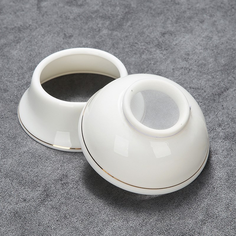 白瓷创意茶漏茶滤陶瓷过滤网茶叶茶隔过滤器功夫茶具配件泡茶漏斗