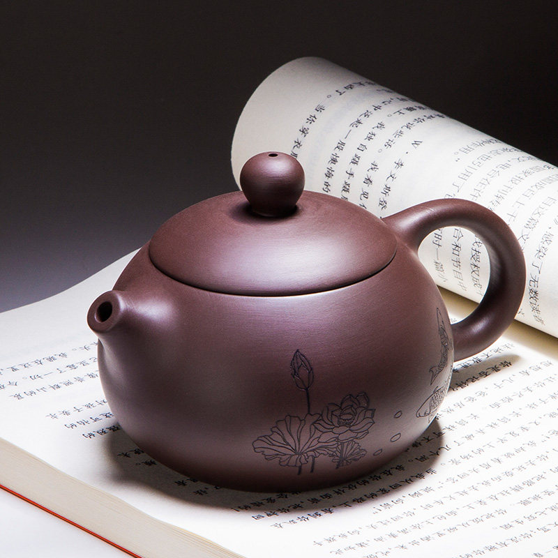 紫砂壶泡茶壶宜兴朱泥西施壶陶瓷泡茶器纯手工功夫茶具石飘壶球孔