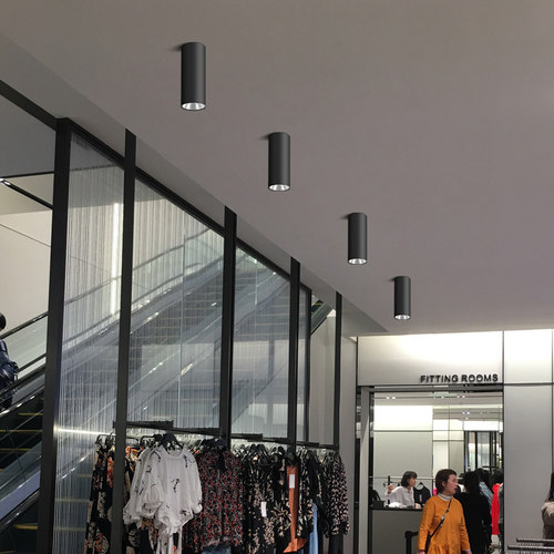 led明装筒灯吸顶灯圆形长筒吊灯办公室健身房店铺商用cob明装射灯