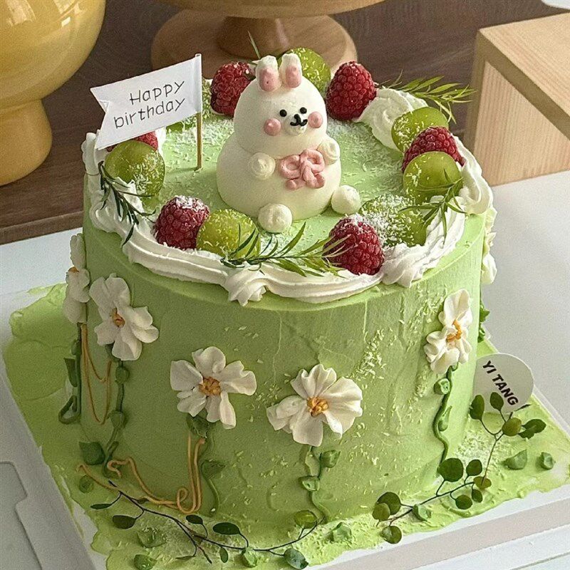 小清新绿色系青提蓝莓牛油果水果蛋糕模型流行生日模具橱窗展示