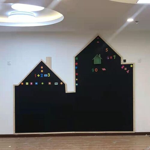 幼儿园文b化墙儿童房家用涂鸦墙面磁吸房子造型装饰黑板墙贴纸定