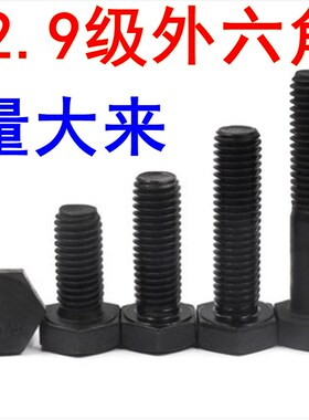 12.9级高强度外六角螺丝n螺栓M8M10M12M14M16*20/25/30/35-100盒