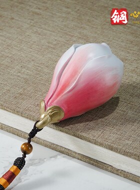 铜手把件《d玉兰花》铜工艺品桌面玄关玉兰花把玩送老师礼物