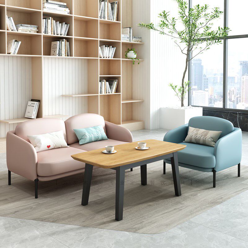 咖啡厅甜品奶茶店桌椅组合清吧酒吧书吧餐饮家具餐厅卡座铁艺沙发
